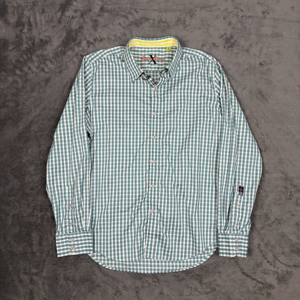 Robert Graham X Long Sleeve Button Shirt Plaid‎  Check Flip Cuff  Size XL